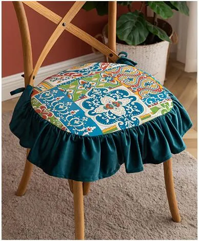 Dutch Velvet Printed Thick Butt Cushion Portable Outdoor Cushions Square Fat Floor Pillow