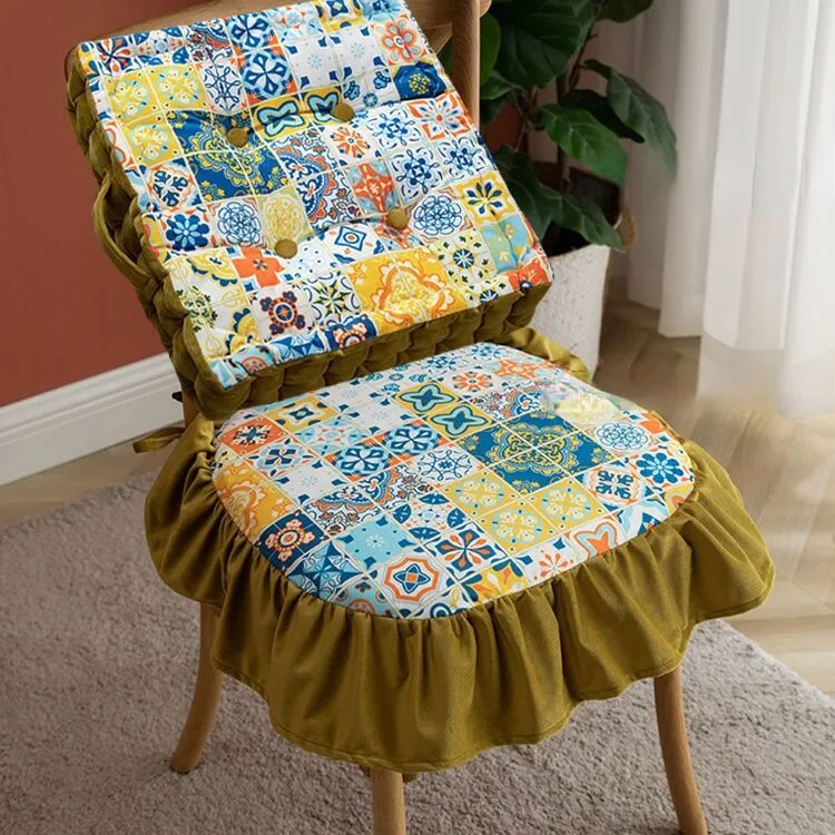 Dutch Velvet Printed Thick Butt Cushion Portable Outdoor Cushions Square Fat Floor Pillow