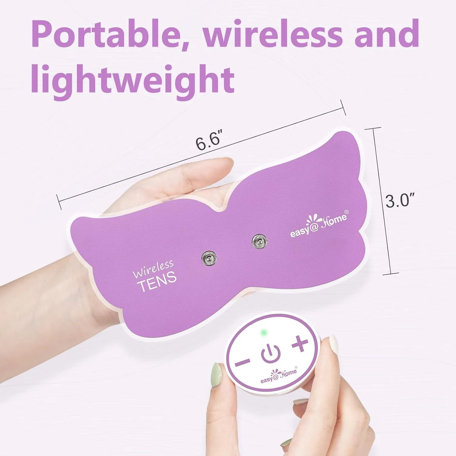 Easy@Home Electronic Pain Relief Stimulator: TENS Unit Wireless Muscle Stimulator | PMS Massage Therapy Machine | Portable Electrode Pads | FSA Eligible 6 Modes 20 Intensities EHE019