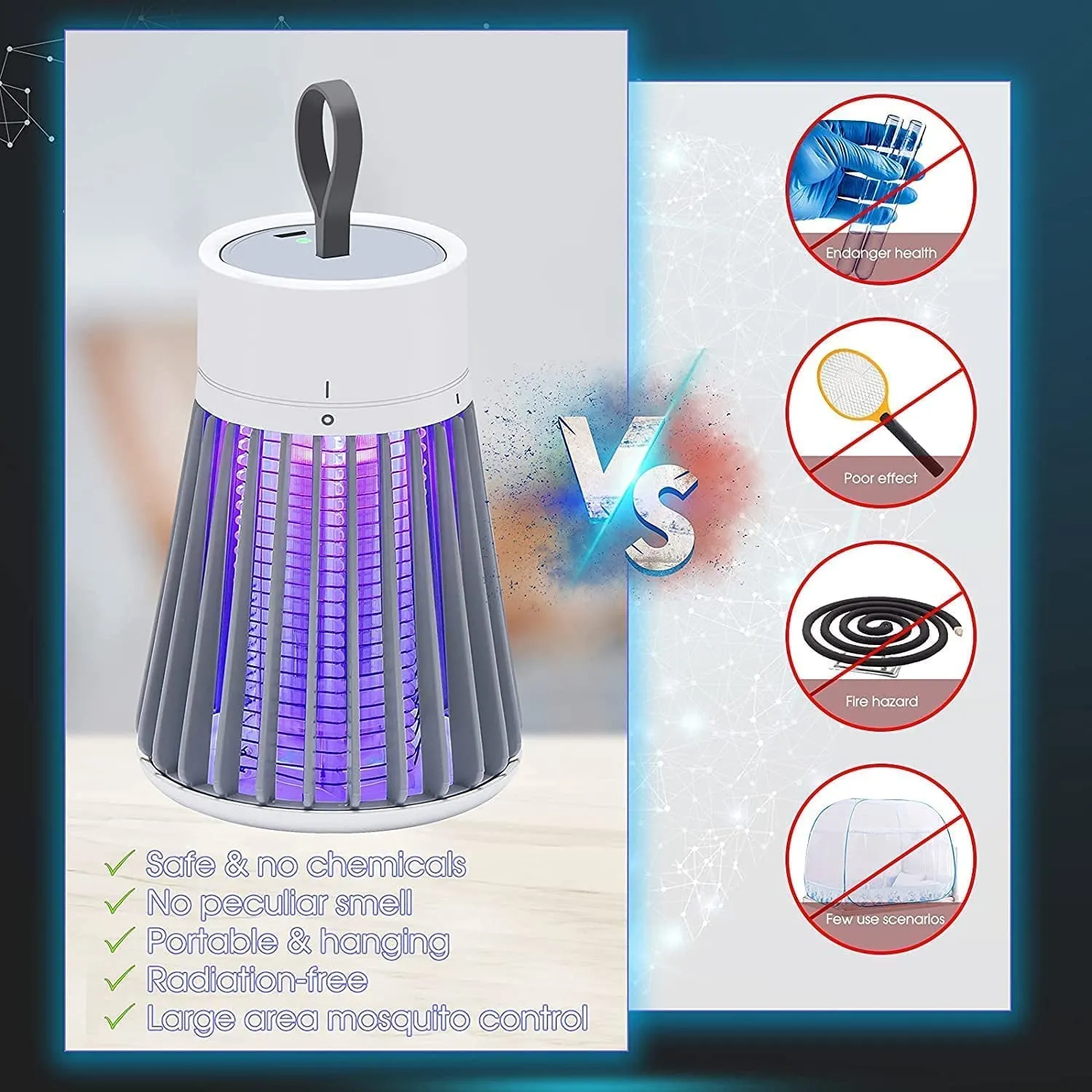 Eco Friendly Electronic LED Mosquito Killer Machine Trap Lamp, Screen Protector Mosquito lamp for USB Powered Electronic Strap for Exercise and Pilates
