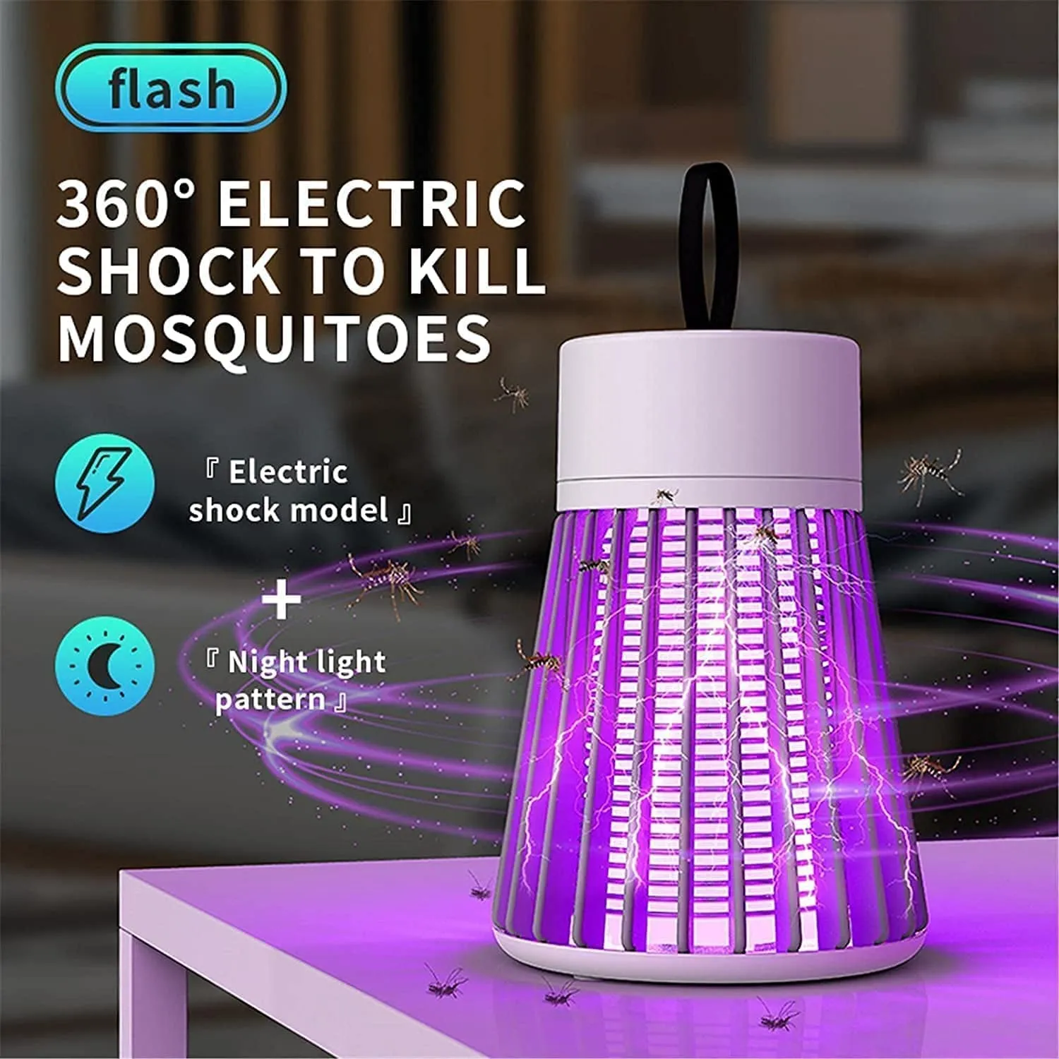 Eco Friendly Electronic LED Mosquito Killer Machine Trap Lamp, Screen Protector Mosquito lamp for USB Powered Electronic Strap for Exercise and Pilates