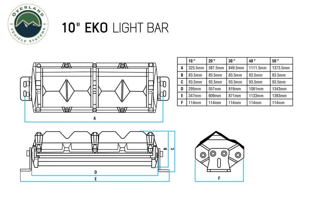 EKO 10" LED Light Bar With Variable Beam, DRL, RGB Back Light, 6 Brightness