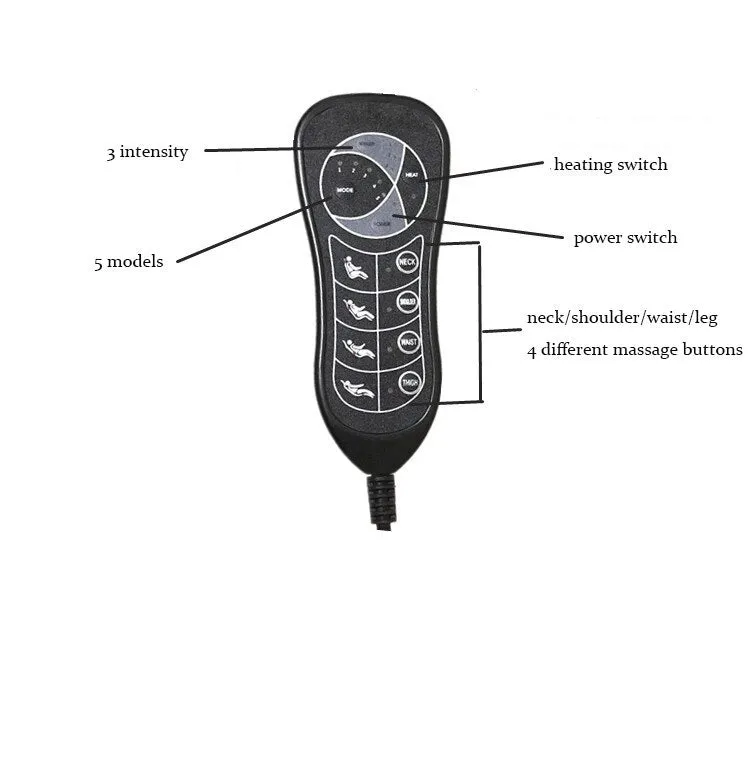 Electric Leather Back Massager Chair Cushion