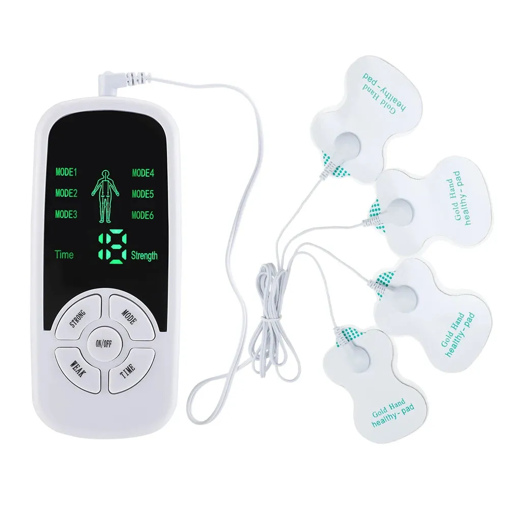 Electric Muscle Stimulator 6 Modes Mini Cervical Spine Massager Meridian Body Massage Device for Pain Relief Electroestimulador