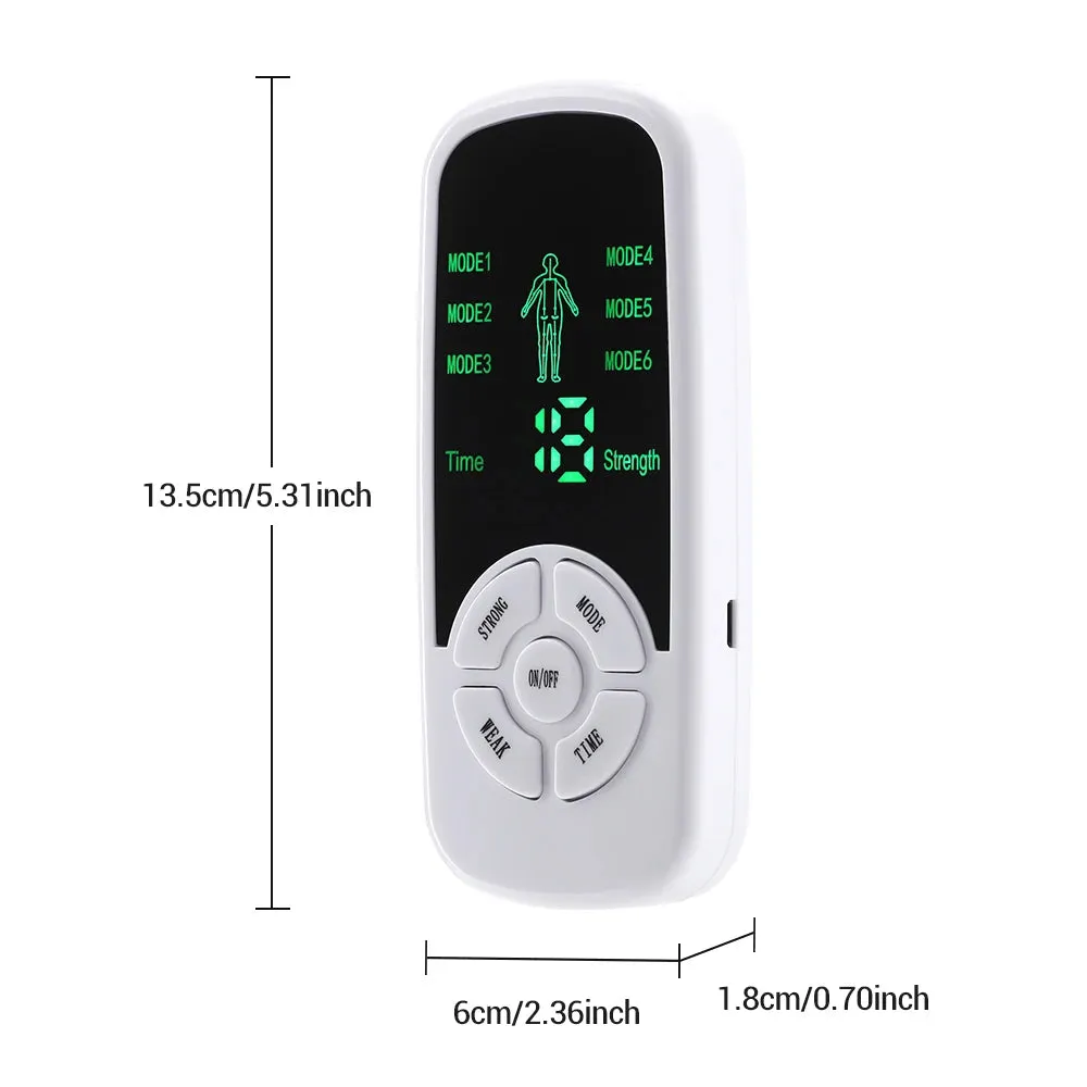 Electric Muscle Stimulator 6 Modes Mini Cervical Spine Massager Meridian Body Massage Device for Pain Relief Electroestimulador