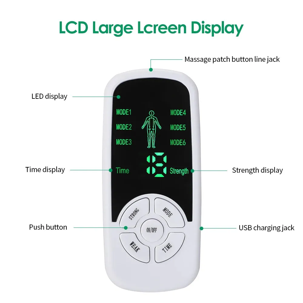 Electric Muscle Stimulator 6 Modes Mini Cervical Spine Massager Meridian Body Massage Device for Pain Relief Electroestimulador