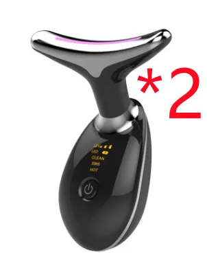 EMS Thermal Neck Lifting and Tightening Massager: Electric Microcurrent Wrinkle Remover LED Photon Face Beauty Device for Women.