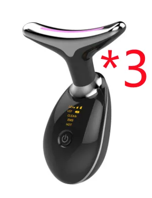 EMS Thermal Neck Lifting and Tightening Massager: Electric Microcurrent Wrinkle Remover LED Photon Face Beauty Device for Women.