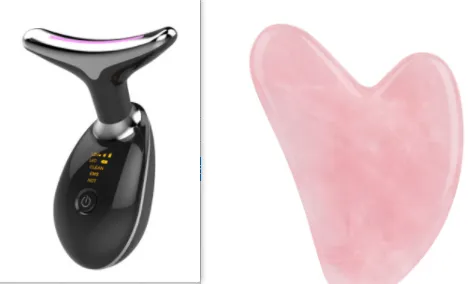 EMS Thermal Neck Lifting and Tightening Massager: Electric Microcurrent Wrinkle Remover LED Photon Face Beauty Device for Women.