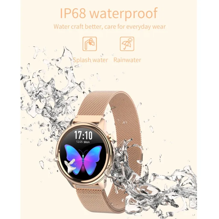 F80 1.3" IP68 Waterproof Smart Watch for Women with Body Temperature & Blood Pressure Monitoring, Menstrual Cycle Alerts