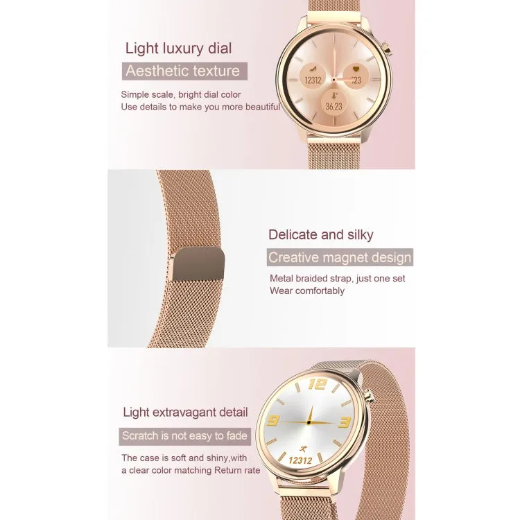 F80 1.3" IP68 Waterproof Smart Watch for Women with Body Temperature & Blood Pressure Monitoring, Menstrual Cycle Alerts