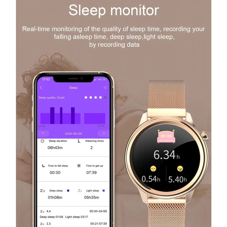 F80 1.3" IP68 Waterproof Smart Watch for Women with Body Temperature & Blood Pressure Monitoring, Menstrual Cycle Alerts