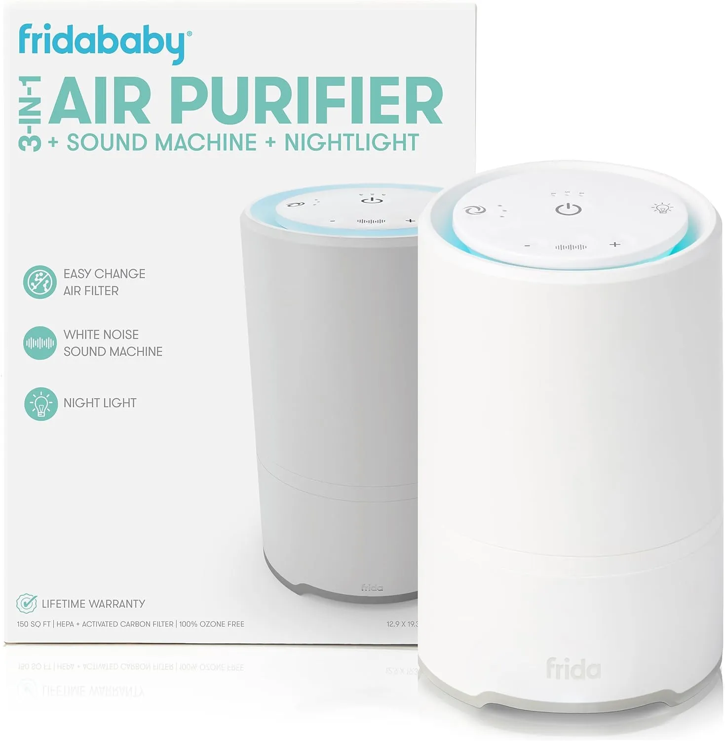 Fridababy 3 In 1 Sound Machine for Sleeping, Nightlight & Air Purifier
