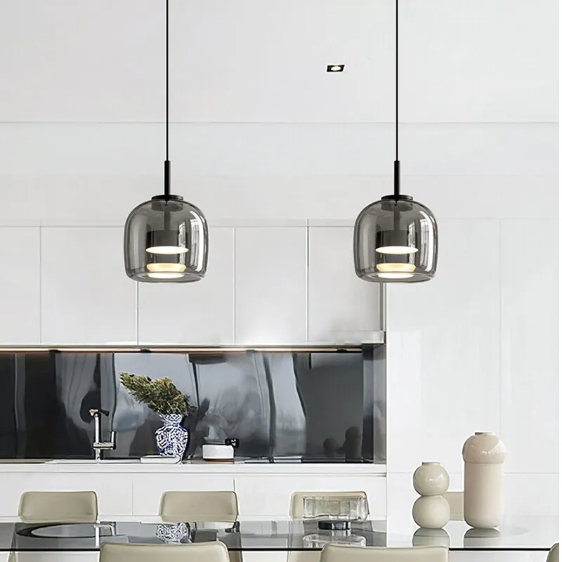Glass LED Pendant Hanging Lamp For Dining Room