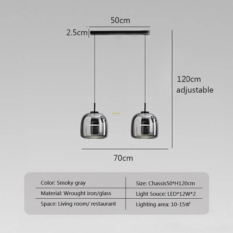 Glass LED Pendant Hanging Lamp For Dining Room