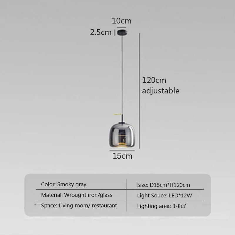 Glass LED Pendant Hanging Lamp For Dining Room