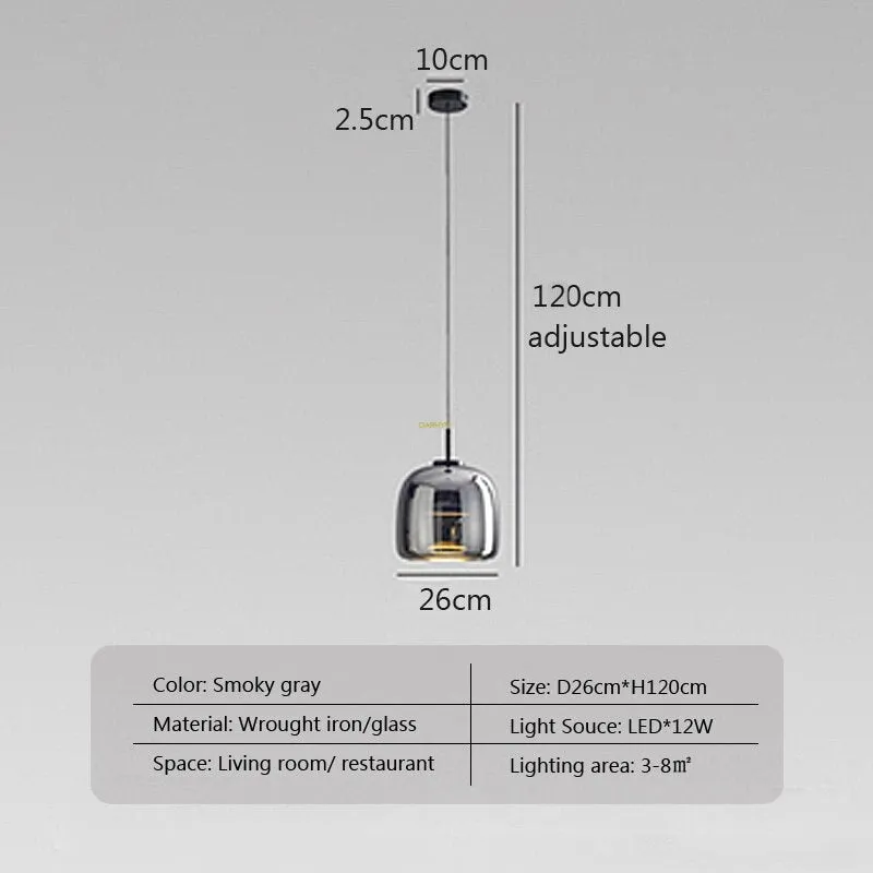 Glass LED Pendant Hanging Lamp For Dining Room