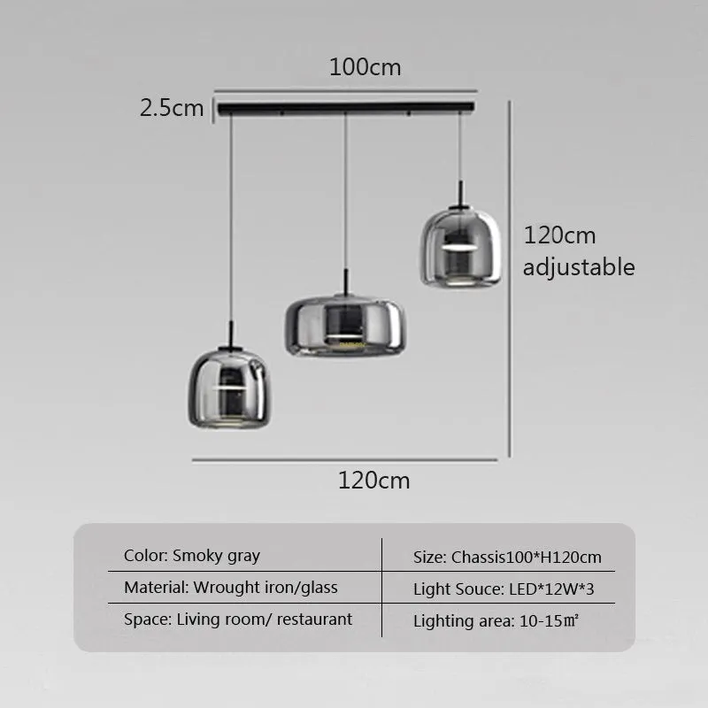 Glass LED Pendant Hanging Lamp For Dining Room