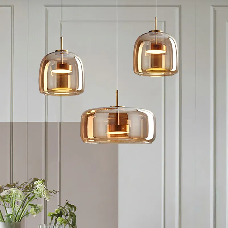 Glass LED Pendant Hanging Lamp For Dining Room