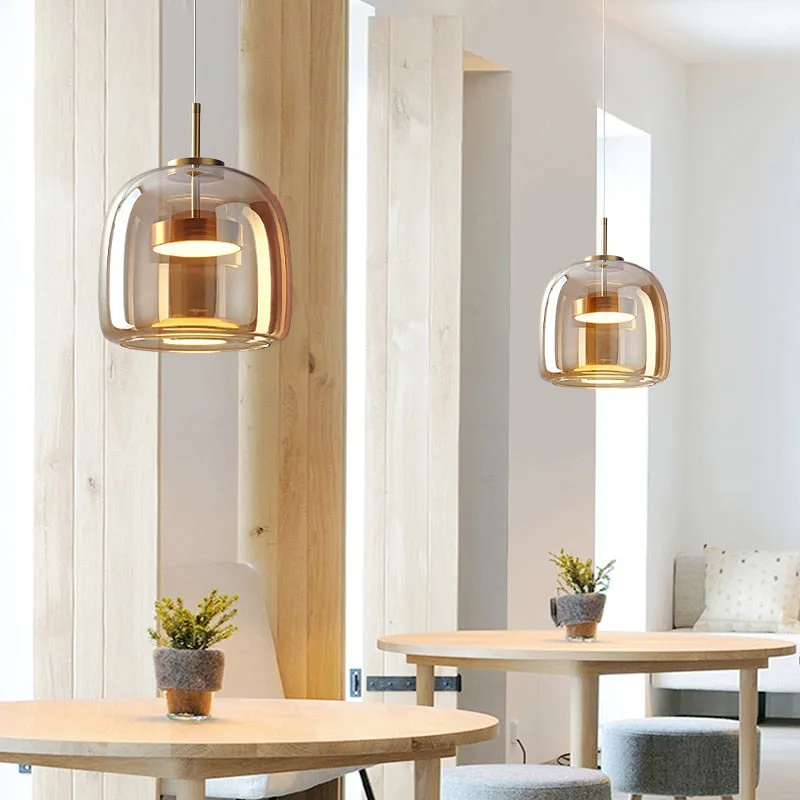 Glass LED Pendant Hanging Lamp For Dining Room