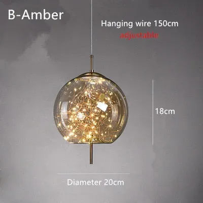 Glass Net Long Line Pendant Chandelier Lights