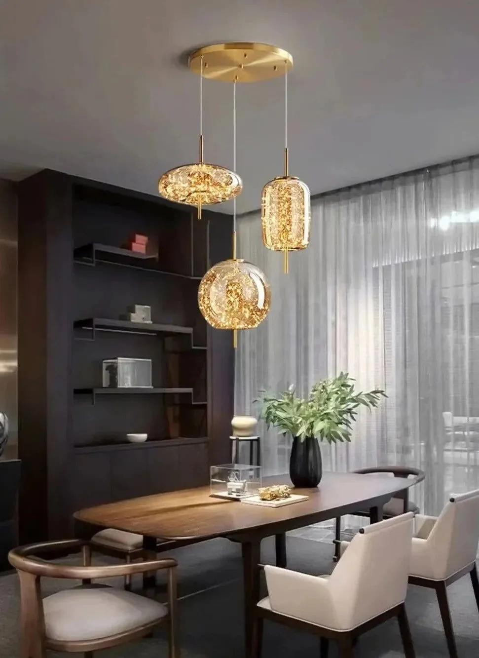 Glass Net Long Line Pendant Chandelier Lights