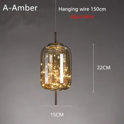 Glass Net Long Line Pendant Chandelier Lights