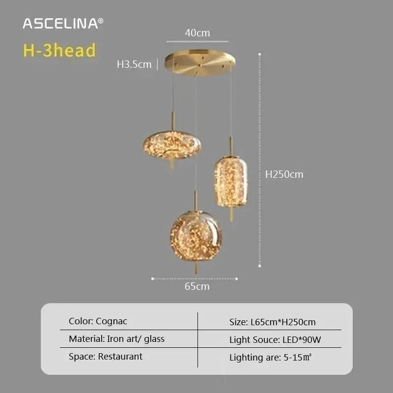 Glass Net Long Line Pendant Chandelier Lights