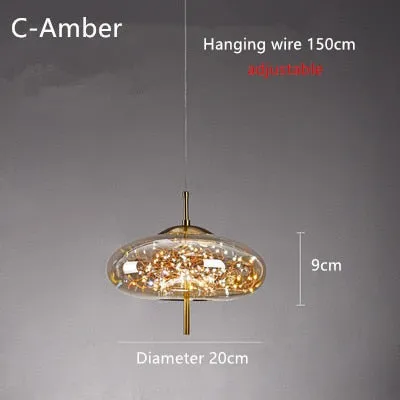 Glass Net Long Line Pendant Chandelier Lights
