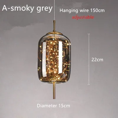 Glass Net Long Line Pendant Chandelier Lights