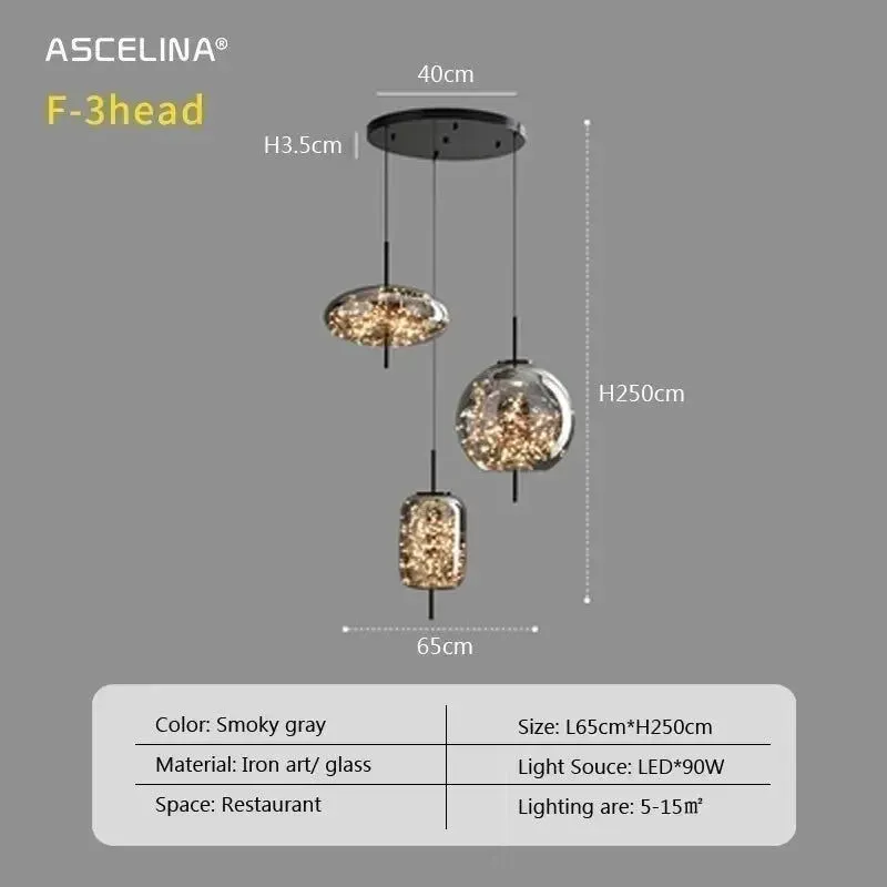 Glass Net Long Line Pendant Chandelier Lights