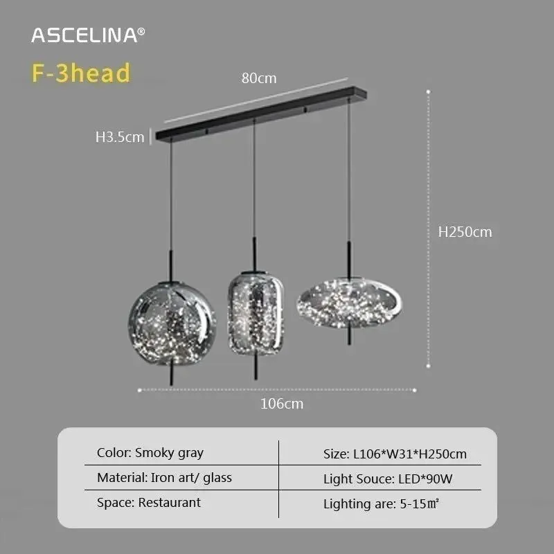 Glass Net Long Line Pendant Chandelier Lights