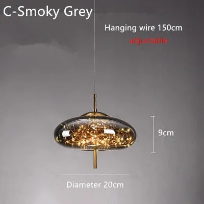 Glass Net Long Line Pendant Chandelier Lights