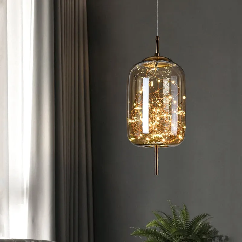 Glass Net Long Line Pendant Chandelier Lights