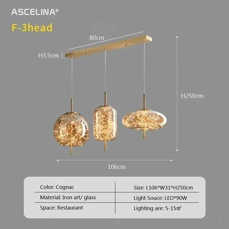Glass Net Long Line Pendant Chandelier Lights