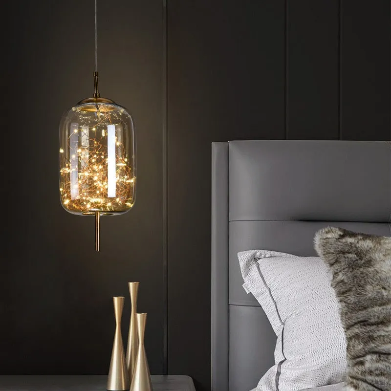 Glass Net Long Line Pendant Chandelier Lights