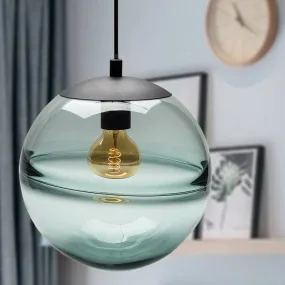 Globe Hanging Ceiling Light Blue/Coffee Glass Pendant Light for Dining Room