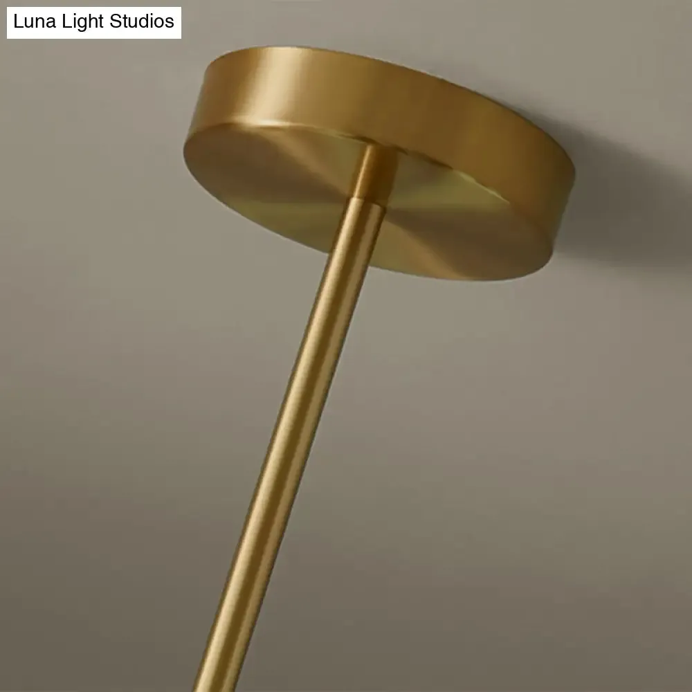 Gold Linear Island Pendant Light with Spherical Glass Shade - Perfect for Dining Table and Minimalist Decor
