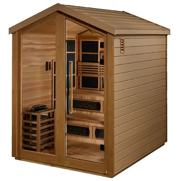 Golden Designs Kaskinen 6 Person Full Spectrum and Traditional Outdoor Hybrid Sauna GDI-8526-01