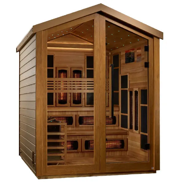 Golden Designs Kaskinen 6 Person Full Spectrum and Traditional Outdoor Hybrid Sauna GDI-8526-01
