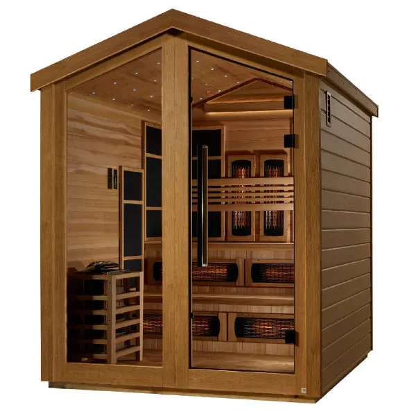 Golden Designs Kaskinen 6 Person Full Spectrum and Traditional Outdoor Hybrid Sauna GDI-8526-01