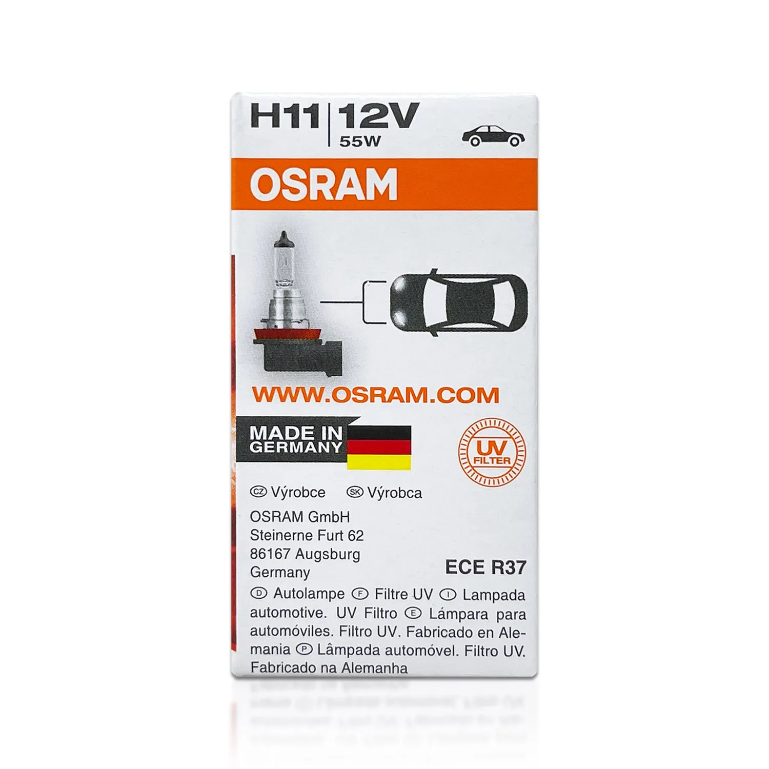 H11: Osram 64211L  OEM Original Standard Halogen Bulbs
