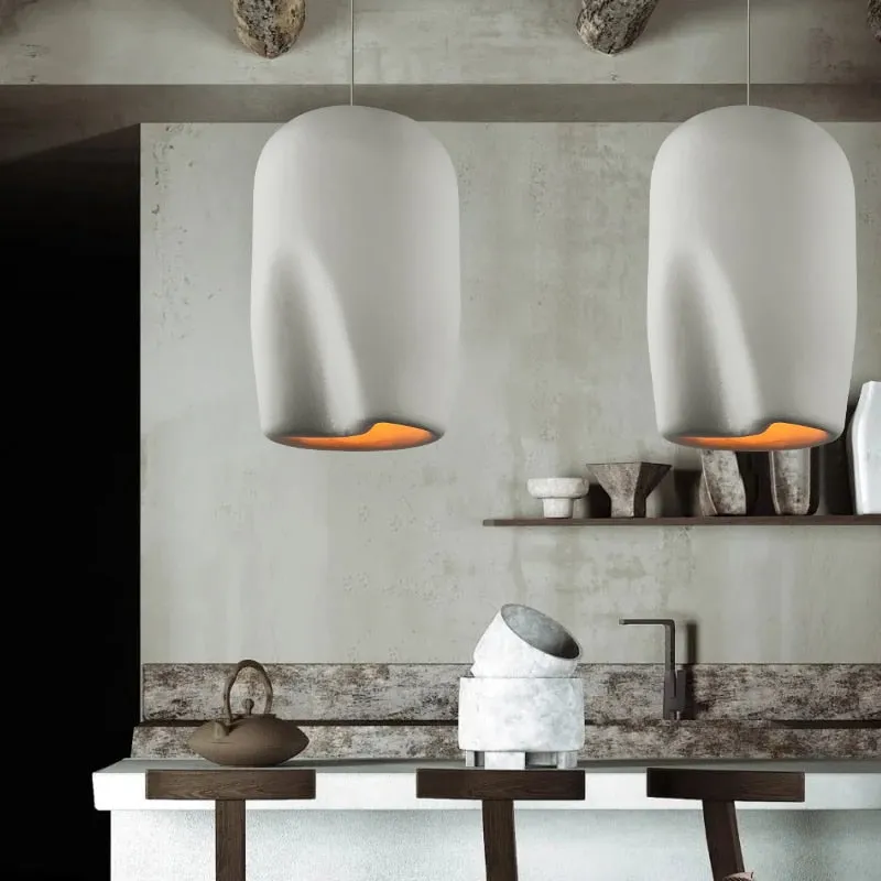 Handmade Polystyrene Wabi Sabi Personality Wood House Pendant Lamp