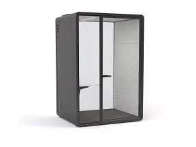 Haven Focus Pod Booth, Clear Glass, Black Exterior
