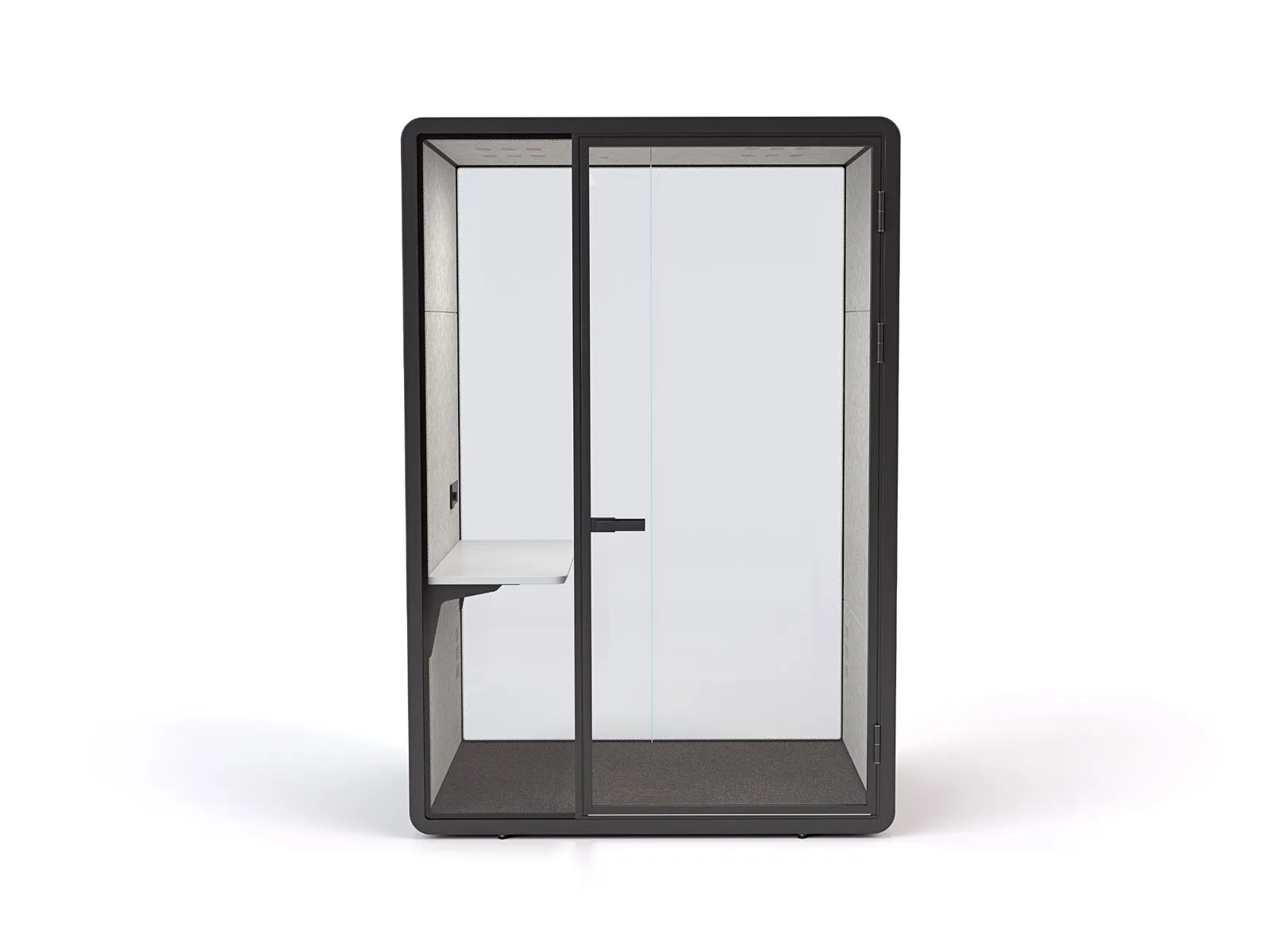 Haven Focus Pod Booth, Clear Glass, Black Exterior