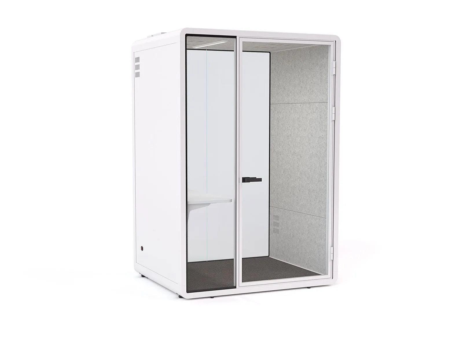 Haven Focus Pod Booth, Clear Glass, White Exterior