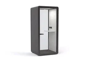 Haven Solo Pod Booth, Clear Glass, Black Exterior