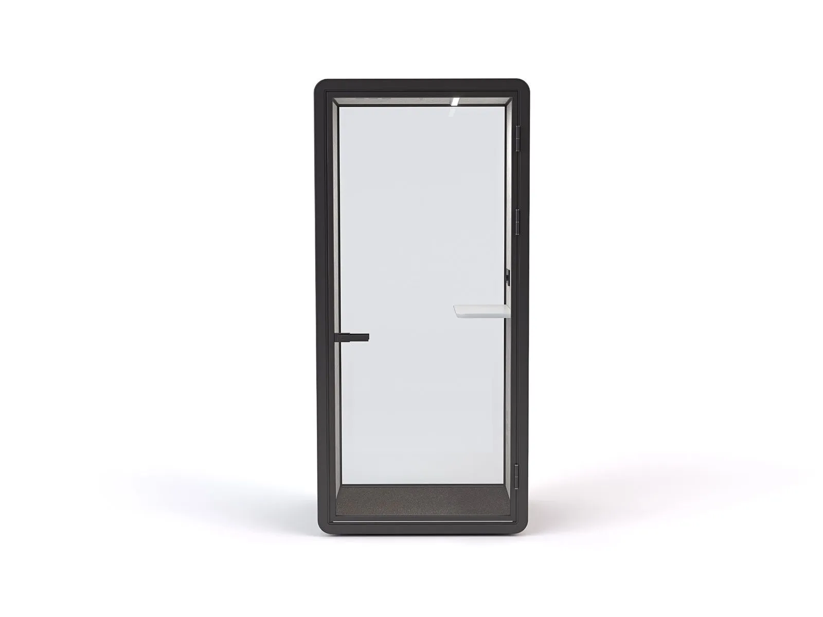 Haven Solo Pod Booth, Clear Glass, Black Exterior