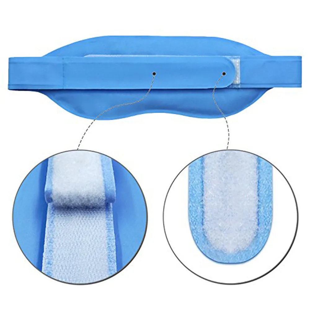 Hot Cold Therapy Gel Bead Eye Mask Compress Reusable Sleeping Mask with Strap, Anti Aging Eye Mask for Puffy / Dry / Cooling Eye, Improve Sleeping, Alleviate Puffy, Swollen Eyes Blue