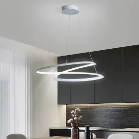 Household Simple LED Dining Room Lights Bedroom Wrought Iron Circular Lighting Lamps